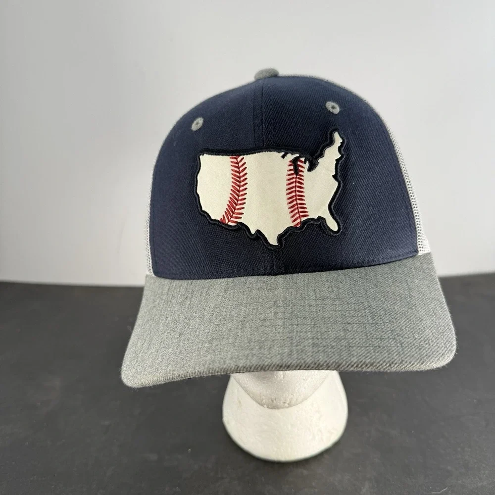 Baseball SM Snapback Mens Mesh Baseball Cap Adjustable USA Blue Red White Gray